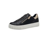 MARCO TOZZI Damen Sneaker flach mit Reißverschluss Vegan, Schwarz (Black Comb), 38 EU