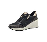 MARCO TOZZI Damen Wedge Sneaker Freizeit mit Keilabsatz, Schwarz (Black Comb), 39 EU
