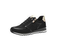 MARCO TOZZI Damen Sneaker flach Vegan Freizeit, Schwarz (Black/Gold), 39 EU