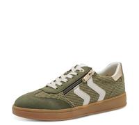 Plateausneaker MARCO TOZZI, Damen, Gr. 39, grün (khaki), Textil, Lederimitat, kontrastfarbene Details, sportlich, Schuhe, Freizeitschuh, Halbschuh, Schnürschuh mit Kontrastbesätzen (67695700-39) khaki