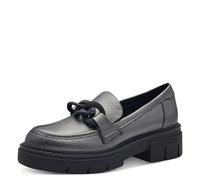 MARCO TOZZI Damen Loafer ohne Absatz Vegan mit Plateau, Silber (Pewter), 39 EU