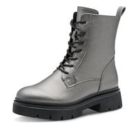 Schnürstiefelette MARCO TOZZI, Damen, Gr. 38, silber (altsilberfarben), Lederimitat, modisch, Schuhe, Schnürboots, Herbstboots in coolem Metallic-Look (84337968-38) altsilberfarben