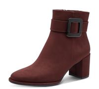 Stiefelette MARCO TOZZI, Damen, Gr. 40, rot (bordeaux), Textil, unifarben, Veloursleder, elegant, Schuhe, Blockabsatz, Ankleboots mit modischer Zierschnalle (73054022-40) bordeaux