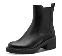 Chelseaboots MARCO TOZZI, Damen, Gr. 40, schwarz, Elastischer Einsatz, Lederimitat, Schuhe, Blockabstz, Stiefelette mit funkelenden Strasssteinchen besetzt (14288228-40) schwarz
