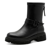 Stiefelette MARCO TOZZI, Damen, Gr. 39, schwarz, Lederimitat, Schuhe, Blockabsatz, Herbstboots mit schmuckbesetzter Zierschnalle (48423433-39) schwarz