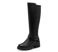 Winterstiefel MARCO TOZZI, Damen, Gr. 39, Normalschaft, schwarz, Lederimitat, Textil, unifarben, Basic, Schuhe Winterstiefel, Blockabsatz, Langschaftstiefel mit Zierschnallen geschmückt (31965769-39)