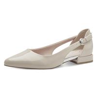 MARCO TOZZI Damen Ballerinas Spitz Vegan, Cremefarben (Powder Patent), 37 EU
