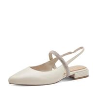 MARCO TOZZI Damen Ballerina spitz Sling Strasssteine Blockabsatz 2-89600-44, Größe:37 EU, Farbe:Beige