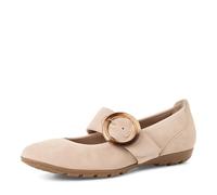 MARCO TOZZI Damen Ballerinas aus Leder mit Klettverschluss, Beige (Dune), 37 EU