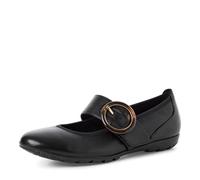 MARCO TOZZI Damen Ballerinas aus Leder mit Klettverschluss, Schwarz (Black), 41 EU