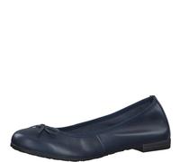 MARCO TOZZI Damen Ballerinas aus Leder mit Schleife, Blau (Navy), 37 EU