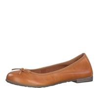 MARCO TOZZI Damen Ballerinas aus Leder mit Schleife, Braun (Mango), 37 EU