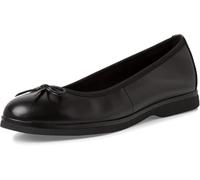 Marco Tozzi Damen Ballerinas aus Leder mit Schleife, Schwarz (Black), 40 EU