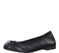 MARCO TOZZI Damen Ballerinas aus Leder mit Schleife, Schwarz (Schwarz), 39 EU