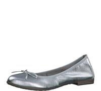 MARCO TOZZI Damen Ballerinas aus Leder mit Schleife, Silber (Silber), 37 EU