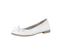 MARCO TOZZI Damen Ballerinas aus Leder mit Schleife, Weiß (White), 39 EU
