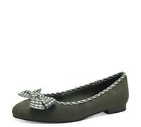 MARCO TOZZI Damen Ballerinas Flach mit Schleife, Grün (Khaki Comb), 37
