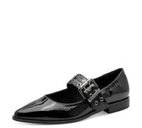 Marco Tozzi Damen Ballerinas mit Riemen Spitz, Schwarz (Black Patent), 40 EU