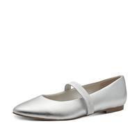 MARCO TOZZI Damen Ballerinas mit Riemen Spitz, Silber (Silver), 38 EU