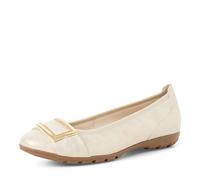 MARCO TOZZI Damen Ballerinas mit Zierschnalle Elegant, Cremefarben (Dune metallic), 39 EU