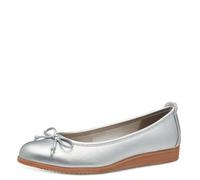 MARCO TOZZI Damen Ballerinas Runde Spitze mit Schleife, Silber (Silver), 38 EU