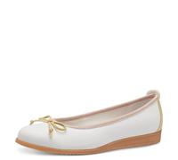 MARCO TOZZI Damen Ballerinas Runde Spitze mit Schleife, Weiß (White/Powder), 40 EU