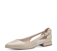 MARCO TOZZI Damen Ballerinas Spitz Vegan, Cremefarben (Powder Patent), 38 EU