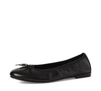 Marco Tozzi Damen Ballerinas weiches Feel Me Fußbett Leder weiches Innenfutter Modisch, schwarz (Black), 39 EU