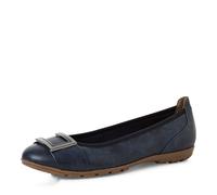 Marco Tozzi Damen Ballerinas weiches Feel Me Fußbett weiches Innenfutter Komfortabel, blau (Navy), 37 EU