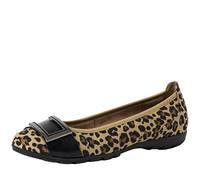 Marco Tozzi Damen Ballerinas weiches Feel Me Fußbett weiches Innenfutter Komfortabel, schwarz (Black/Leo), 37 EU