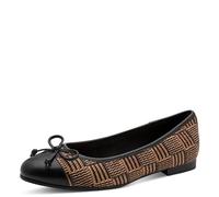 Ballerina MARCO TOZZI, Damen, Gr. 40, schwarz kombiniert, Lederimitat, Synthetik, kontrastfarbene Details, Schuhe Ballerina, Schlupfschuh, Businesschuh in veganer Verarbeitung (90411014-40) schwarz ko