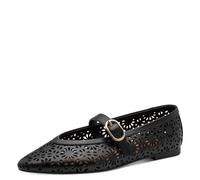 Marco Tozzi Damen Ballerinas weiches Feel Me Fußbett weiches Innenfutter Vegan Spitz, schwarz (Black), 39 EU