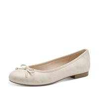 Marco Tozzi Damen Ballerinas weiches Feel Me Fußbett weiches Innenfutter Vegan Vegan, beige (Dune METALLIC), 41 EU