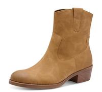 MARCO TOZZI Damen Boots mit Blockabsatz Cowboy, Braun (Camel), 38 EU