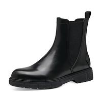 MARCO TOZZI Damen Chelsea Boots aus Kunstleder Flach, Schwarz (Black Brush), 38