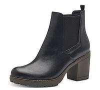 MARCO TOZZI Damen Chelsea Boots aus Kunstleder mit Absatz, Schwarz (Black/Khaki), 37