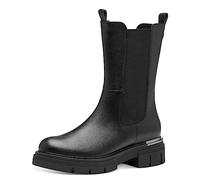 MARCO TOZZI Damen Chelsea Boots aus Kunstleder mit Blockabsatz, Schwarz (Black), 41