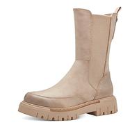 MARCO TOZZI Damen Chelsea Boots aus Kunstleder Plateau, Beige (Dune), 36