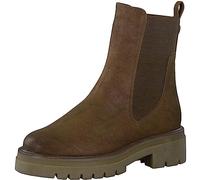 MARCO TOZZI Damen Chelsea Boots aus Kunstleder Plateau, Braun (Nut), 40