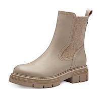 MARCO TOZZI Damen Chelsea Boots aus Kunstleder Plateau, Grau (Taupe), 38