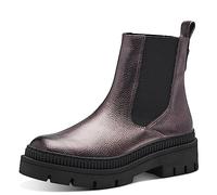 MARCO TOZZI Damen Chelsea Boots aus Kunstleder Plateau, Silber (Pewter), 38