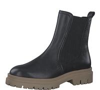 MARCO TOZZI Damen Chelsea Boots aus Leder mit Absatz, Schwarz (Black/Nature), 40