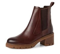 MARCO TOZZI Damen Chelsea Boots aus Leder mit Blockabsatz, Braun (Chocolate), 38 EU