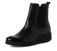 MARCO TOZZI Damen Chelsea Boots aus Leder mit Keilabsatz, Schwarz (Black), 38 EU