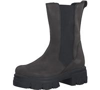 MARCO TOZZI Damen Chelsea Boots aus Leder Plateau, Grau (Anthracite N.C), 37