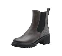MARCO TOZZI Damen Chelsea Boots mit Blockabsatz Glitzerdetails, Grau (Dk.Grey), 39 EU