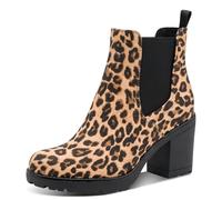 MARCO TOZZI Damen-Stiefelette Leopard-Beige-Schwarz-Braun 39