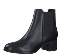 MARCO TOZZI Damen Chelsea Boots mit Lederanteil mit Absatz, Schwarz (Black), 39 EU