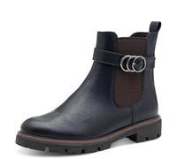MARCO TOZZI Damen Chelsea Boots mit Schnalle Blockabsatz, Blau (Navy), 37 EU