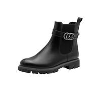 Chelseaboots MARCO TOZZI, Damen, Gr. 39, schwarz, Lederimitat, klassisch, Schuhe, Blockabsatz, Stiefelette mit hübscher Zierschnalle (42597553-39) schwarz